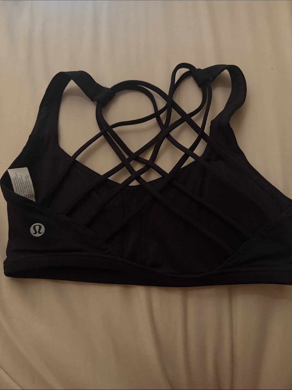 lululemon athletica Black Strappy Crossback Sports Bra size 4